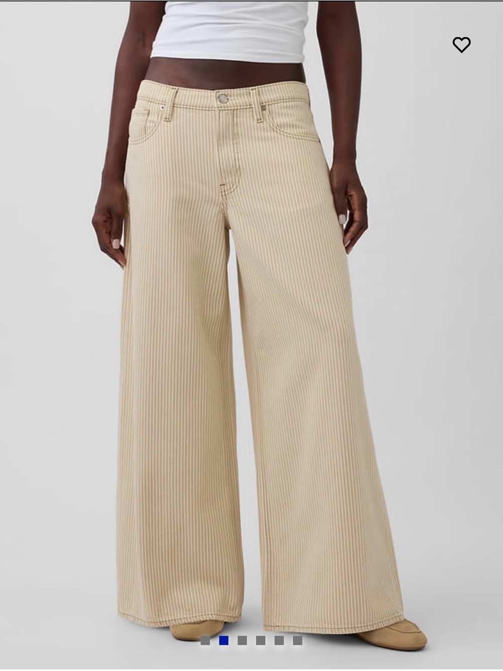 NWOT Gap Low Slung Extra Baggy Tan Striped Jeans Sz 29/8
